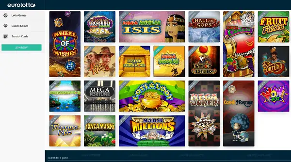 EuroLotto casino games
