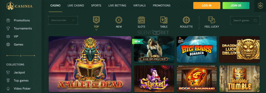 Casinia casino games