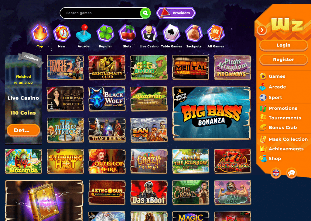 Wazamba casino games