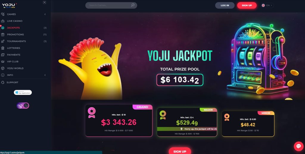 YOJU Casino no deposit bonus